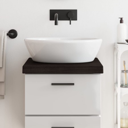 Encimera de baño madera tratada marrón oscuro 40x50x(2-6) cm