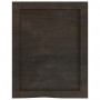 Encimera de baño madera tratada marrón oscuro 40x50x(2-6) cm