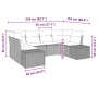 Conjunto de sofá de jardín con cojín 6 pcs Gris Poliratán