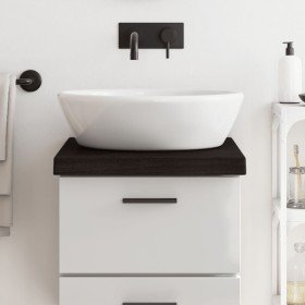 Encimera de baño madera tratada marrón oscuro 40x60x(2-6) cm