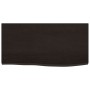 Encimera baño madera maciza tratada marrón oscuro 60x30x2 cm