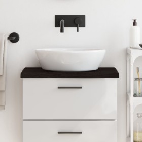 Encimera de baño madera tratada marrón oscuro 60x30x(2-4) cm
