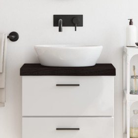 Encimera de baño madera tratada marrón oscuro 60x30x(2-6) cm