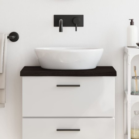 Encimera de baño madera tratada marrón oscuro 60x40x(2-4) cm