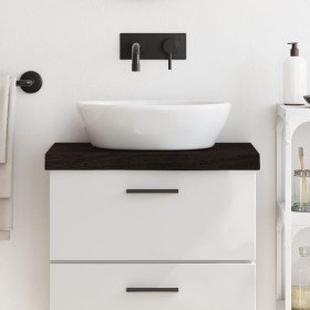 Encimera de baño madera tratada marrón oscuro 60x40x(2-6) cm
