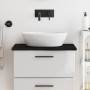 Encimera baño madera maciza tratada marrón oscuro 60x50x2 cm