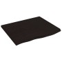 Encimera baño madera maciza tratada marrón oscuro 60x50x2 cm