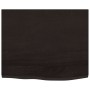 Encimera baño madera maciza tratada marrón oscuro 60x50x2 cm