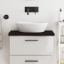 Encimera baño madera maciza tratada marrón oscuro 60x50x(2-4)cm