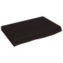 Encimera baño madera maciza tratada marrón oscuro 60x50x(2-4)cm