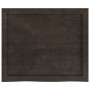 Encimera baño madera maciza tratada marrón oscuro 60x50x(2-4)cm