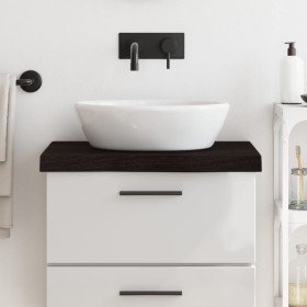 Encimera baño madera maciza tratada marrón oscuro 60x50x(2-6)cm