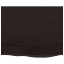 Encimera baño madera maciza tratada marrón oscuro 60x50x(2-6)cm