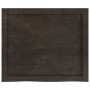 Encimera baño madera maciza tratada marrón oscuro 60x50x(2-6)cm