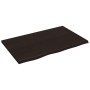 Encimera baño madera maciza tratada marrón oscuro 80x50x2 cm