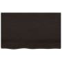Encimera baño madera maciza tratada marrón oscuro 80x50x2 cm