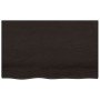 Encimera baño madera maciza tratada marrón oscuro 80x50x2 cm