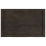 Encimera baño madera maciza tratada marrón oscuro 80x50x(2-4)cm
