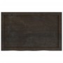 Encimera baño madera maciza tratada marrón oscuro 80x50x(2-6)cm