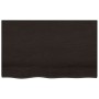 Encimera baño madera maciza tratada marrón oscuro 80x60x2 cm