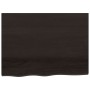 Encimera baño madera maciza tratada marrón oscuro 80x60x(2-4)cm