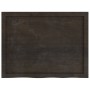 Encimera baño madera maciza tratada marrón oscuro 80x60x(2-4)cm
