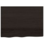 Encimera baño madera maciza tratada marrón oscuro 80x60x(2-6)cm
