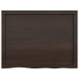 Encimera baño madera maciza tratada marrón oscuro 80x60x(2-6)cm