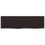 Encimera de baño madera tratada marrón oscuro 100x30x(2-4) cm