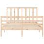 Bed frame with solid wood headboard 120x200 cm by vidaXL, Beds and slatted bases - Ref: Foro24-3193786, Price: 114,18 €, Disc...