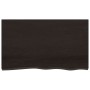 Encimera baño madera maciza tratada marrón oscuro 100x60x2 cm