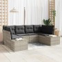 Conjunto de sofá de jardín con cojín 6 pcs Gris claro Poliratán