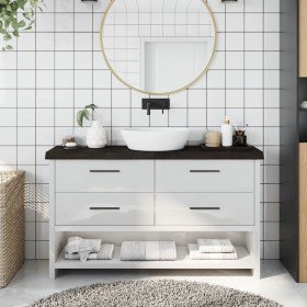 Encimera de baño madera tratada marrón oscuro 120x30x(2-6) cm