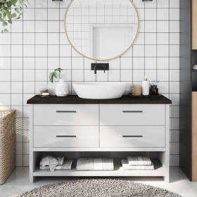 Encimera de baño madera tratada marrón oscuro 120x40x(2-4) cm