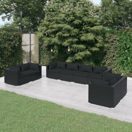 8-piece garden furniture set and black synthetic rattan cushions by vidaXL, Garden sets - Ref: Foro24-3102280, Price: 982,67 ...