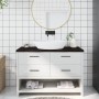 Encimera de baño madera tratada marrón oscuro 120x60x(2-4) cm