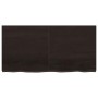 Encimera de baño madera tratada marrón oscuro 120x60x(2-6) cm