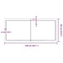 Encimera de baño madera tratada marrón oscuro 140x60x(2-4) cm
