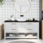 Encimera de baño madera tratada marrón oscuro 160x40x(2-4) cm