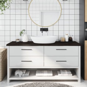 Encimera de baño madera tratada marrón oscuro 160x50x(2-4) cm