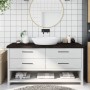 Encimera de baño madera tratada marrón oscuro 160x60x(2-6) cm