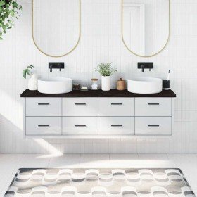 Encimera de baño madera tratada marrón oscuro 180x40x(2-4) cm