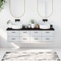 Encimera de baño madera tratada marrón oscuro 180x40x(2-6) cm