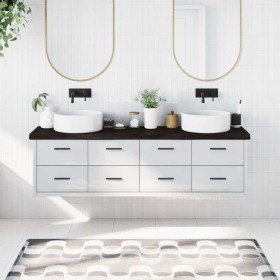 Encimera de baño madera tratada marrón oscuro 180x40x(2-6) cm