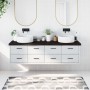Encimera de baño madera tratada marrón oscuro 180x60x(2-6) cm
