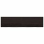 Encimera de baño madera tratada marrón oscuro 200x50x(2-6) cm