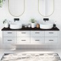 Encimera de baño madera tratada marrón oscuro 200x60x(2-4) cm
