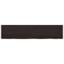 Encimera de baño madera tratada marrón oscuro 220x50x(2-4) cm