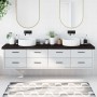 Encimera de baño madera tratada marrón oscuro 220x50x(2-6) cm