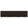Encimera de baño madera tratada marrón oscuro 220x50x(2-6) cm